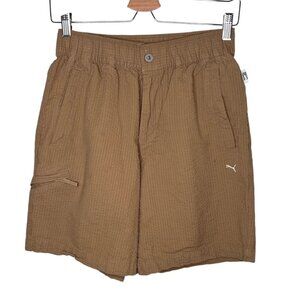 Puma Select Mens Tan MMQ Seersucker Casual Cotton Shorts S